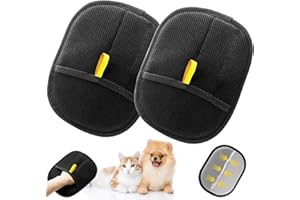 SHRADS 2 rękawiczki do usuwania włosów dla zwierząt domowych, rękawiczki antystatyczne, wielokrotnego użytku, nadają się do czyszczenia ubrań i sierści sofy