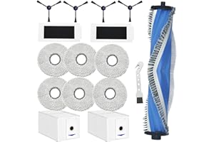 DianSung Accessoires pour ECOVACS DEEBOT T30 Pro Omni / T30 Omni Robot aspirateur pièce de Rechange, Brosses à Rouleau + 6 Chiffon + 2 Sac à poussière + 4 brosses latérales + 2 filtres