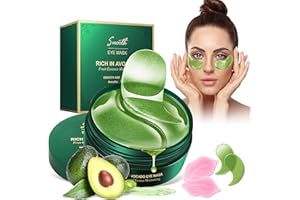 YINAKTIT 60pcs Patch yeux Acide hyaluronique Collagène, Masque pour les yeux Réutilisable contre les cernes Poches Rides Cercles foncés Puffiness, Eye Patch Hydrogel, Deux masques à lèvres gratuits