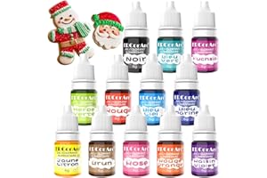 ERCORART Colorant alimentaire Gel 12 Couleurs - Colorant Alimentaire de Gâteau Liquide pour la Cuisson, Fondant - Food Colouring Vibrant pour Aérographe, Décoration et la Cuisine, Slime Bricolage - 6 ml