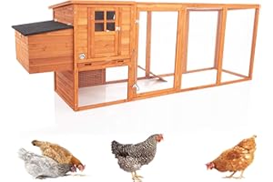 Chicken Coop with Extended Run By Cozy Pet 300cm Wide for 4-6 Birds Hen House Poultry Coup Rabbit Hutch Ark Nest Box CC06-N