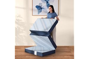 Livpure Smart Tri-Fold Foldable HR Foam Portable Mattress Single ﻿72x30x3 | Guest Bed| Travel| Camping| Floor Mattress| Sofa| Single Size Bed | Washable Zipper Cover| 2 years warranty