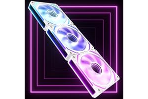AsiaHorse COSMIQ Ventiladores RGB para PC 120 mm, set de 3 ventiladores ARGB con conexión en cadena, espejo infinito, FDB, 2000 RPM, 68,5 CFM, 24 ledes, 4 pines PWM y 5V 3 pines con controlador