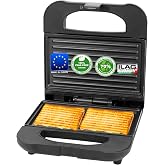 Emerio Paninigrill Sandwich Maker | Made in Europe | Non-Stick Coating PFAS Free by ILAG (Xeradur 2) | Made from Approximatel