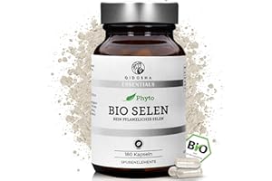 ‎QIDOSHA QIDOSHA® Bio Selen hochdosiert, 180 Kapseln, 55 mcg (100% NRV) pflanzliches Selen je Kapsel aus Bio Indischem Basilikum und Bio Sonnenblumenkernen, Selenmethionin, ergänzt um Bio Akazienfaser