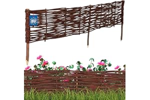 KOTARBAU® Beetbegrenzung Weidenzaun 120 x 20 cm Zaun Beeteinfassung Beet Beetumrandung Steckzaun Rasenkante Weide Beeteinfassung Gartenzaun Zum Stecken Flexible Weidengeflecht