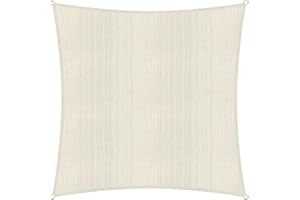 Lumaland Sonnensegel Quadrat | 3 x 3 Meter Wetterbeständiger Sonnenschutz inkl. Befestigungsseile | Terrasse, Garten & Balkon Schattenspender mit UV-Schutz [Creme]