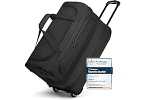 REDOLZ 2-Rollen MEDIUM Trolley-Reisetasche | Volumen mit Dehnfalte erweiterbar von 51 auf 64 Liter | für Männer & Frauen (55 cm, extra Bodenfach)