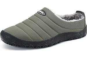 SMajong Invierno Zapatillas de Casa para Hombre Mujer Espesar Zapatillas Aire Libre Impermeables Cálidas Pantuflas de Casa Interior Zapatos con Pelusa Forro Talla Grande 35-48 EU