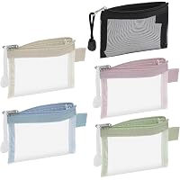5 Stück Mini Netz-Taschen Mit Reißverschluss – Kleine Kosmetiktaschen Für Schmuck, Karten & Mehr, 11,8x8x1 Cm