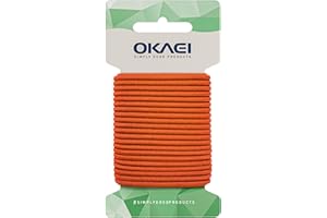 ‎OKAEI OKAEI Gummikordel 4mm x 5m - Hochwertiges Gummiseil in Orange, Flexibles Gummiband/Hutgummi/Rundgummi - Ideal für DIY Projekte und Handwerk