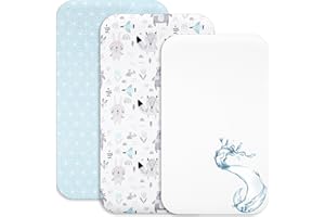 Lovely Hippo Draps Housses Cododo + 1 Alèse Protège Matelas Compatible Cododo Bébé - Drap Housse Cododo 100% Coton - Alèse 100% Imperméable (Animaux Bleus, 83 x 50 cm)