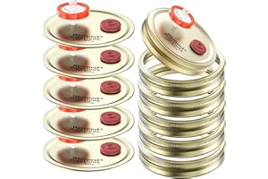 BIOMED SOLUTIONS Lot de 6 couvercles de culture liquide à large ouverture, couvercle de pot Mason de culture de grain de type fendu avec filtre de seringue en PTFE de 0,22 um et ports d'injection auto-cicatrisants de