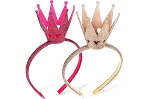 Toddmomy Haarreif Krone 2 Stück Pailletten Krone Stirnbänder Mädchen Kleinkind Kinder Glänzende Krone Haarband Prinzessin Stirnband Kopfbedeckung Hochzeit Geburtstagsgeschenk Krone Stirnband