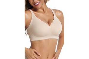 Vtelor Bügelloser BH Damen Ohne Bügel Nahtloser Push up BH Große Brüste Starker Halt Seamless BHS Soft Bra Bequemer Bustier Gepolstert Bralette