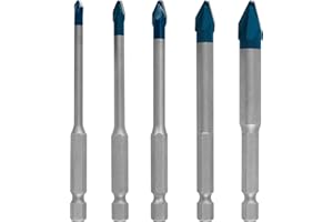 Bosch 5x EXPERT HEX-9 Hard Ceramic Bohrer Set (für Harte Fliesen, Weiche Fliesen, Ø 4-10 mm, Professional Zubehör Schlagbohrer/Schrauber, Bohrmaschine/Schrauber)