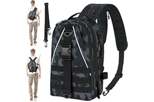 THKFISH Angeltasche 10L Angelrucksack mit Rutenhalter Wanderrucksäcke mit abnehmbarem Schultergurt Trekkingrucksäcke zum Angeln Camping Wandern,für 3 * 3600 Angelkoffer
