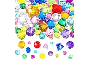Beiyan 100 Stücke Edelsteine für Kinder,Diamanten Kinder,Acryl Diamante,Diamanten Kinder,Muggelsteine Bunt Kinder,Glassteine Bunt für Hochzeit Vasen Tischdeko,Gartendekoration