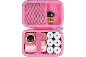 Aenllosi Hard Storage Case for Manttely/Nevanah/Mafiti Kids Instant Print Camera, Childs Camera Photo Paper 6 Roll & Color Pen Organizer Box, Pink (Case Only)