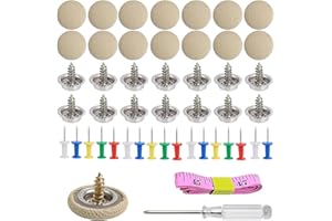 KEKECHAORAN 65 Stück Reparaturknöpfe für Autodach, Nieten für Fahrzeuge, Auto mit 65 Stiften, 1 Schraubendreher, 1 Maßband, Knöpfe, Autodach für alle Dächer, Autos (Plaid Beige)