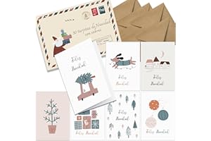 the lazy panda card company Tarjetas de Navidad con sobre set de 30 - En español - A6 tarjetas plegables tarjetas de felicitación de Navidad