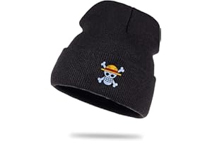 TEE KIKI Ruffy Strickmütze Luffy Monkey D. One Wollmütze Wintermütze Rollmütze Zoro Beanie Mütze Seemannsmütze Unisex Piece