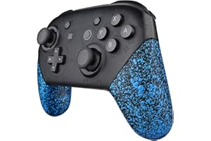 eXtremeRate Coque Poignée Grip de Remplacement pour Nintendo Switch Pro Manette, Coque Remplacement de Poignée Grip pour Manette Switch Pro, Coque de Poignée Grip Customisé Texturé Bleu