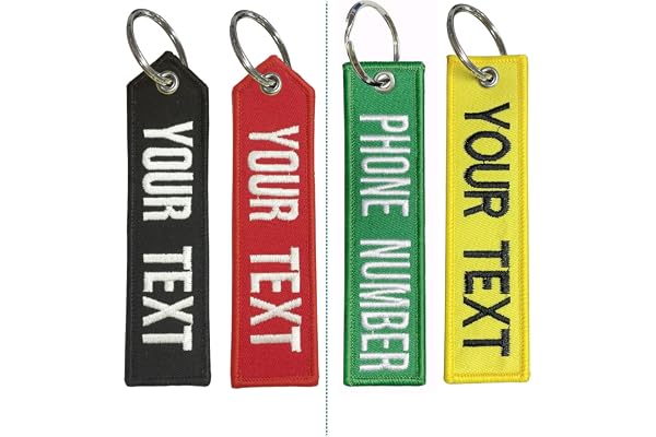 Porte-clés personnalisé, chaîne de clés personnalisée,numéro brodé personnalisé accessoires de bague de clé de tag de clés pour motos, scooters, voitures et cadeaux