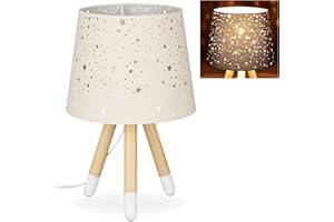 Relaxdays 10028043_113 Lampe de Chevet veilleuse pour Enfants,garçons et Filles,E14. Abat-Jour Rond, 40cm de Hauteur,Rose