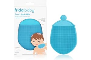 Frida Baby DermaFrida The Bath Mitt: Toddler Quick-Dry Body Bath Brush, Silicone, Replacement to Kid's Washcloth, Fits Both Parent or Child for Early Stage Development