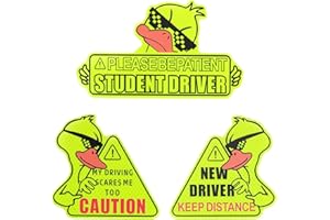 Cretassion 3 pezzi novizio driver segno magnetico novizio driver adesivo impermeabile, riflettente foglio magnetico segno di avvertimento con protezione UV