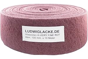 ‎LUDWIGLACKE LudwigLacke Schleifvlies 10m Profi Rot Schleifen von Autolack 100mmx10m Qualität FreiHaus