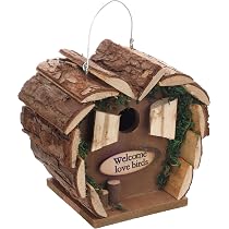 Nichoir En Bois Naturel Flamingo Guido - 13x13x17 Cm, Pour Oiseaux Du Jardin - 5