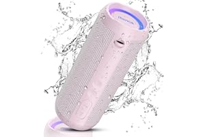 RIENOK Altavoz Bluetooth 5.3 Altavoz Inalámbrico Portátil Altavoces de Ordenador Impermeable IPX7, Bass, Sonido Estéreo, Apoy