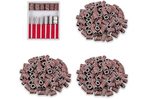 ALLE'S Brocas Torno uñas Profesional,300pzs Bandas de lijado de uñas para el taladro de uñas, con 6 Brocas de Uñas,brocas para limas de uñas eléctricas,Torno para Uñas,eliminación de uñas acrílicas