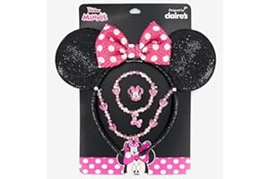 Claire's Disney Parure de bijoux pour fille de 3 à 6 ans – Minnie Mouse, La Reine des Neiges, Encanto, Wish, Little Sirène et plus encore – Accessoires bandeau, collier, bracelet, boucles d'oreilles à