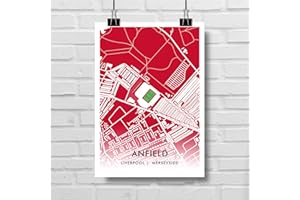 GroundDesigns Liverpool FC Fußball-Geschenk Anfield Stadion Kunstdruck LFC