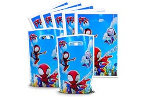 YISSCEN Sacs Cadeaux Spiderman, 50Pcs Sacs d'anniversaire pour Enfants, Sacs de Fête de Biscuits, Sacs de Faveur, Sacs à Bonbons Colorés, pour la Décoration de Fêtes d'anniversaire d'enfants