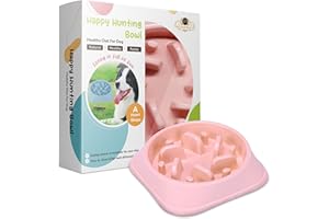SP SEMPRE + Ciotole di Plastica per Cani Anti Ingozzamento Porta Crocchette per Cani ad Alimentazione Lenta Anti Soffocamento Ideale per Cani Voraci a Labirinto (rosa)