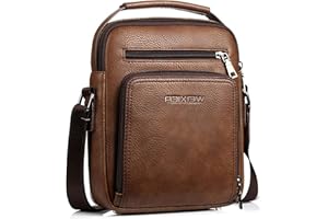 Hjkiopc Bolsos Bandolera para Hombre Bolso Bandolera de Viaje Bolsa de Mensajero Bandolera piel Honda Vintage Impermeable Pequeña Bolsa (Marrón)