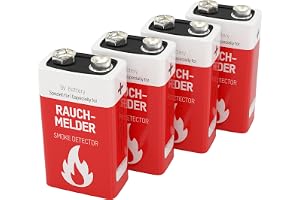 4 ANSMANN Litium longlife rökdetektorer 9 V blockbatterier – premiumkvalitet för högre prestanda, 9 V batteri perfekt för branddetektorer, rörelsedetektorer, larmsystem och kolmonoxid varningsdetektor