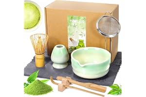 KDISHKRA Matcha Set 8-delar, Grön, Matcha Vispar, Skål med Hällpip