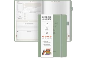 BIROYAL Reading Journal with 52 Book Reviews - A5 Hardcover 176 Pages Book Journal - Reading Tracker & Planner Log - Literary Lovers Gift