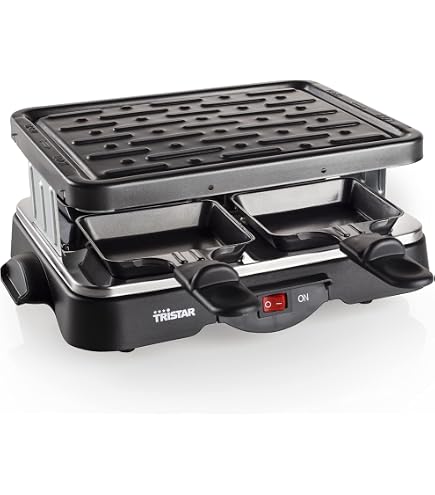 LITTLE BALANCE 8614 Raschietto 2 Meuuuh...!, Dispositivo per raclette 1/2 persone, Grill rimovibile, 2 spatole + 2 tavolette, senza PFAS, antiaderente, 320 W, bianco