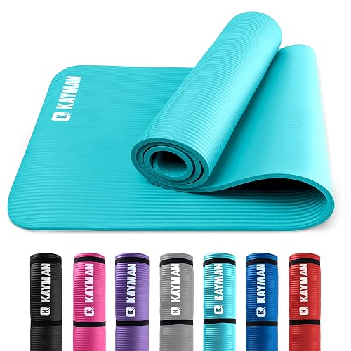 KAYMAN Yoga Mat – Multi-Purpose Extra Thick Foam Exercise Mats – Ideal Floor Mat for Pilates, Stretching, Resistance Workout & Therapy – Home & Gym Equipment Accessory