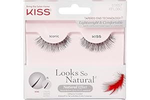 KISS sztuczne rzęsy na pasku - Looks So Natural - Iconic, 1 para, klej 1g