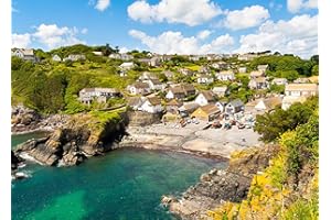 DKIJOYS Cadgwith Cove Jigsaw Puzzles for Adults 1000 Jigsaws Boats Beach Cottages 1000 Piece Jigsaw Puzzles for Adults