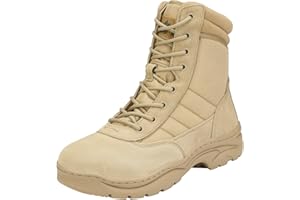 NORTIV 8 Botas de Trabajo Tácticas Militares para Hombre con Cremallera Lateral Botas de Combate de Motocicleta de Horma Ancho