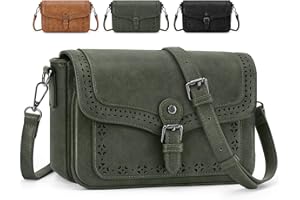 RAINSMORE Sac Bandoulière Femme Motif Ajouré Sac à Main Bandoulière Femme Cuir PU avec Sangle Réglable pour Shopping Travail Voyages