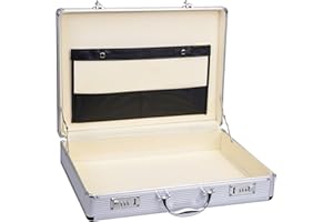 GRÄWE Mallette en aluminium avec compartiment pour documents, valise d'affaires avec serrure à combinaison - Argenté - Environ 11 l, argenté, Außenmaße: L 44,5 cm, B 34 cm, H 10,5 cm, Élégant
